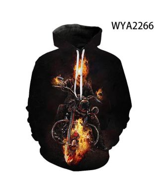 Movie Ghost Rider Print Hoodie Graphic Everyday Wear Classic Fit