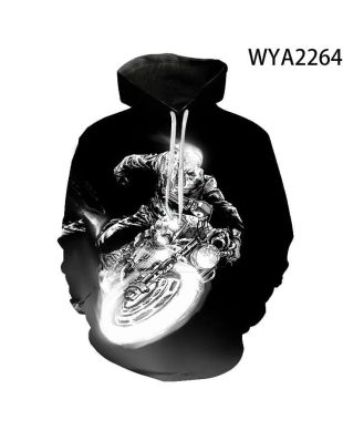 Movie Ghost Rider Print Hoodie Graphic Everyday Wear