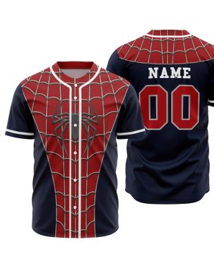 Personalized Spiderman Cosplay Marvel Baseball Jersey