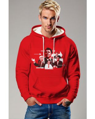 Red Presidential Memorial Portrait Hoodie