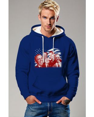 Blue Graphic Presidential Memorial Hoodie