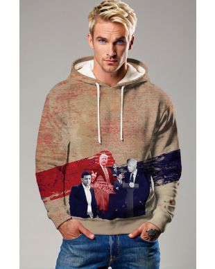 Vintage Cool Red Blue Presidential Memorial Hoodie