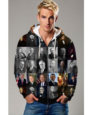 Presidential Portrait Black Zip Hoodie