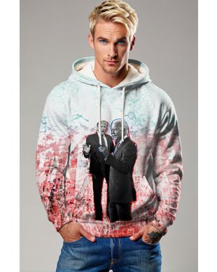 Presidential Memorial Red Green Color Block Hoodie