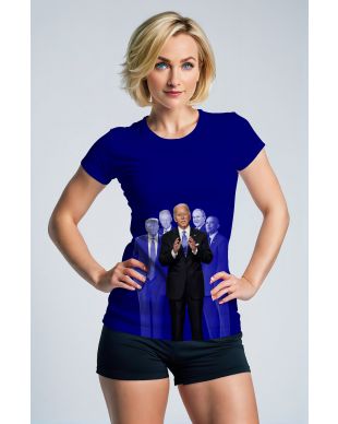 Presidential Blue Casual Graphic Tee Biden and Past Presidents