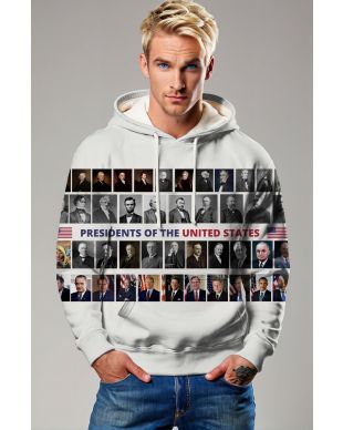 Casual Comfortable White Presidential Memorial Hoodie