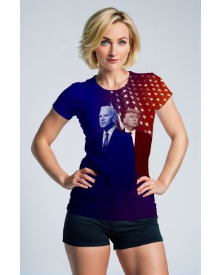 Presidential Memorial Star Print Blue Red Graphic TShirt