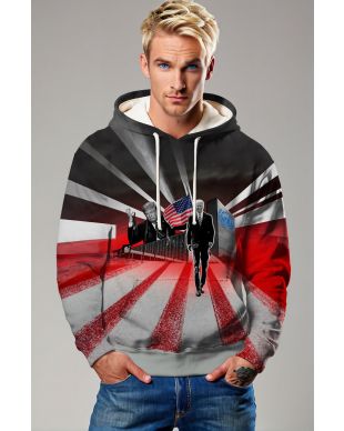 Red Presidential Portrait Glow Hoodie