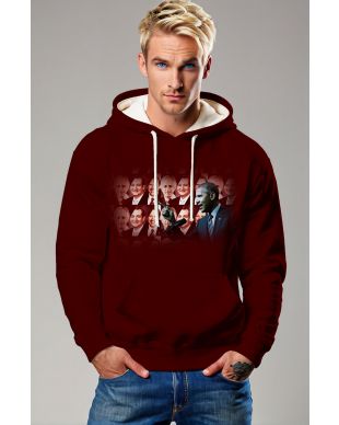 Vintage Bold Red Obama Portrait Print Presidential Memorial Comfortable Hoodie