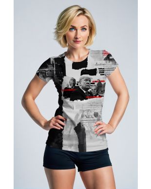 Trendy Black Presidential Print Graphic Tee