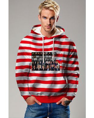 Presidential Memorial Hoodie Red Unisex Comfortable Loose Fit