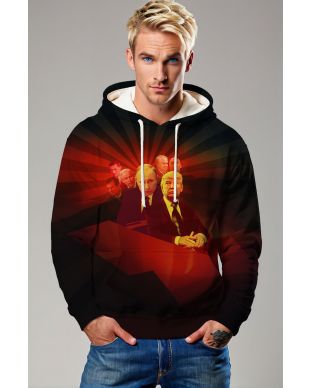 Retro Red Presidential Hoodie with Trump Graphic for Men and Women