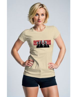 Soft Yellow Fashion Simplistic Presidential Portrait Loose Fit Tee