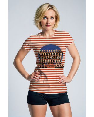 Fashionable Striped Orange Presidential Portrait TShirt