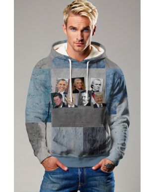 Blue Comfort Presidential Portrait Hoodie