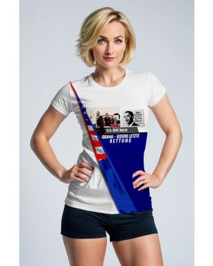 Presidential Memorial Bold Blue Patriotic Graphic White TShirt