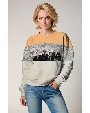 Yellow Presidential Portrait Soft Comfy Crewneck Sweatshirt