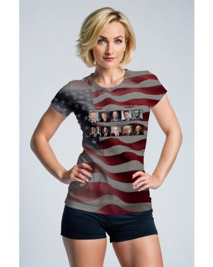 Giant Soft Comfortable Presidential Flag TShirt Gray American Presidents Print Shirt