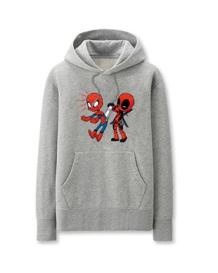 Funny Solid Color Spiderman and DeadpoolCartoon Style Cute Funny Solid Color Spider Hoodie Solid