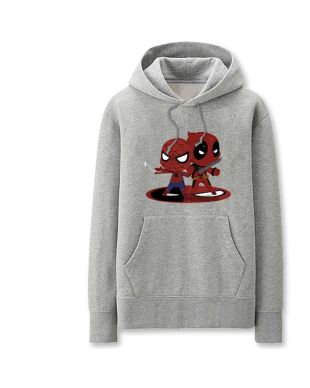Solid Color Cartoon Style Spiderman Deadpool Funny Spiderman Hoodie Solid