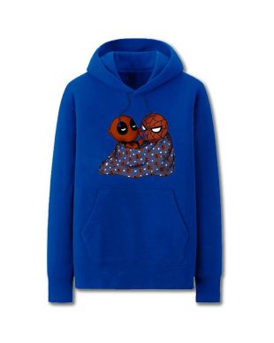 Solid Color Spiderman Deadpool Cartoon Style Super Funny Spiderman Hoodie Solid