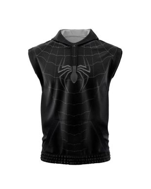 Spiderman Black Marvel Sleeveless Hoodie