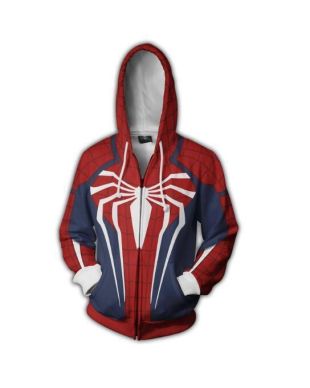 Red Zip Up Spiderman Series Super H Zip Up Hoodie Red