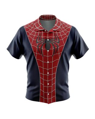 Spiderman Marvel Comics Button Up Hawaiian Shirt