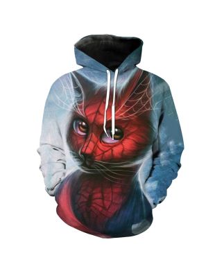 Spiderman Style Cat Superhero Cat Clothing Hoodie