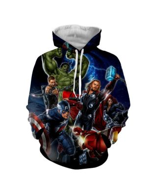 Avengers The Avengers All Super H Marvel Inspired Hoodie Black Streetwear
