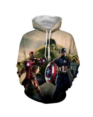 Avengers The Avengers Captain Ame Marvel Inspired Hoodie Gray