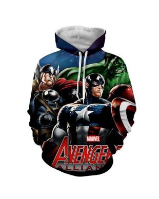 Avengers The Avengers Captain Am Marvel Inspired Hoodie Black
