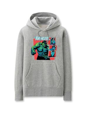 Avengers Solid Color Hulk Cartoon Marvel Inspired Hoodie Solid Urban Style