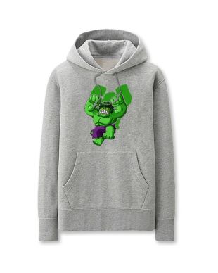 Avengers Solid Color Hulk Cartoon Marvel Inspired Hoodie Solid