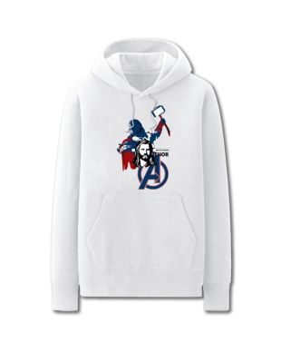 Avengers Solid Color Thor Cartoon Marvel Inspired Hoodie Solid