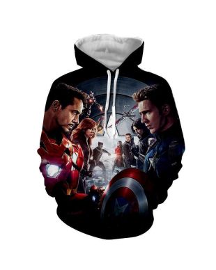 Avengers The Avengers Iron Man Ca Marvel Inspired Hoodie Black