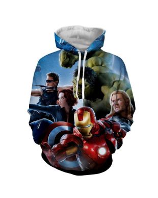 Avengers The Avengers Iron Man Ca Marvel Inspired Hoodie Blue Everyday Wear