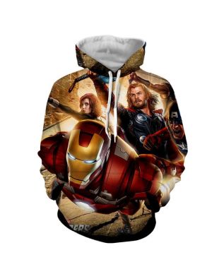 Avengers The Avengers Iron Man Th Marvel Inspired Hoodie Black Yellow
