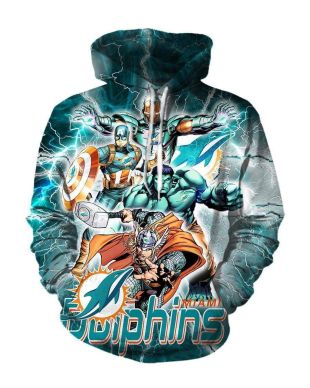 Avengers The Avengers Miami Dolph Marvel Inspired Hoodie Blue