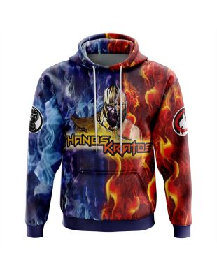 Tripping Thanos and Kratos Marvel Hoodie