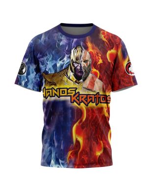 Tripping Thanos and Kratos Marvel T-Shirt
