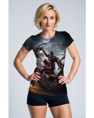 Black Avengers Civil War T‑Shirt – Dynamic Hero Clash