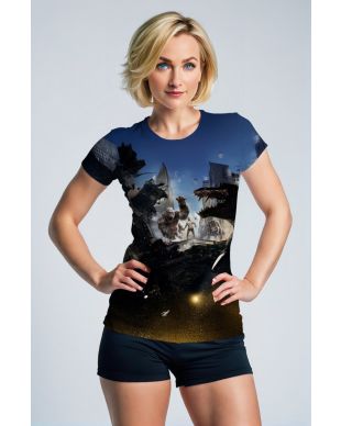 Deep Blue Monster Battle T‑Shirt