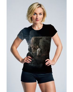 Black Giant Ape Cityscape Graphic T‑Shirt