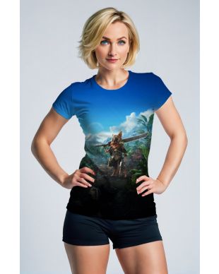 Blue Jungle Warrior Graphic T‑Shirt