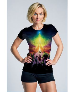 Black & Multicolor Asgard Path Graphic T‑Shirt