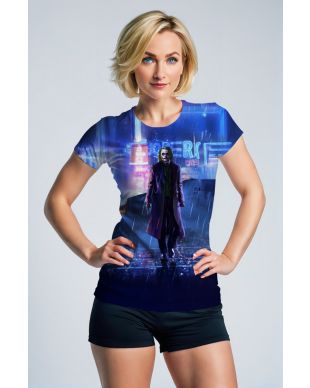 Blue Joker Neon City Graphic T‑Shirt