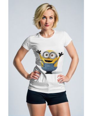White Minion Graphic T‑Shirt