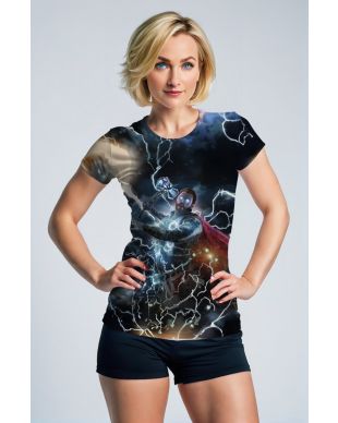 Dark Blue Thor Lightning T‑Shirt