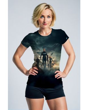 Dark Green Captain America Avengers Graphic T‑Shirt